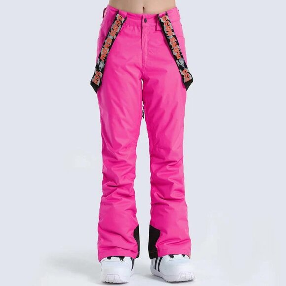 NWoT Gsou Snow Snowboard 10k Highland Bib Pants Thermal Warm Waterproof Pink - Picture 1 of 14
